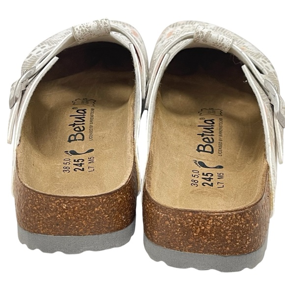 Betula By Birkenstock Floral Pink Brown Boston Clogs Size Ladies 7 Mens 5 - Picture 10 of 11